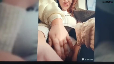 ballerina_cappuccino presow in bus, lesbian touch